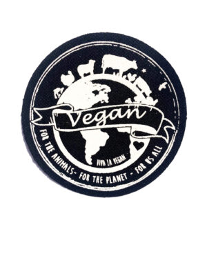 Printed Patch Round - Vegan For everything by eco ethical brand Viva La Vegan