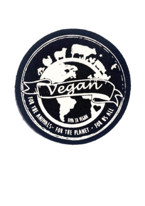 Printed Patch Round - Vegan For everything by eco ethical brand Viva La Vegan