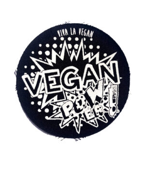 Printed Patch Round - Vegan POWer by eco ethical brand Viva La Vegan