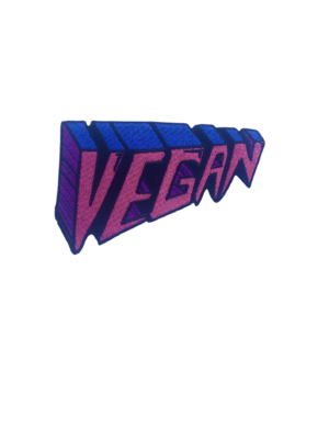 Vegan iron-on embroidered patch