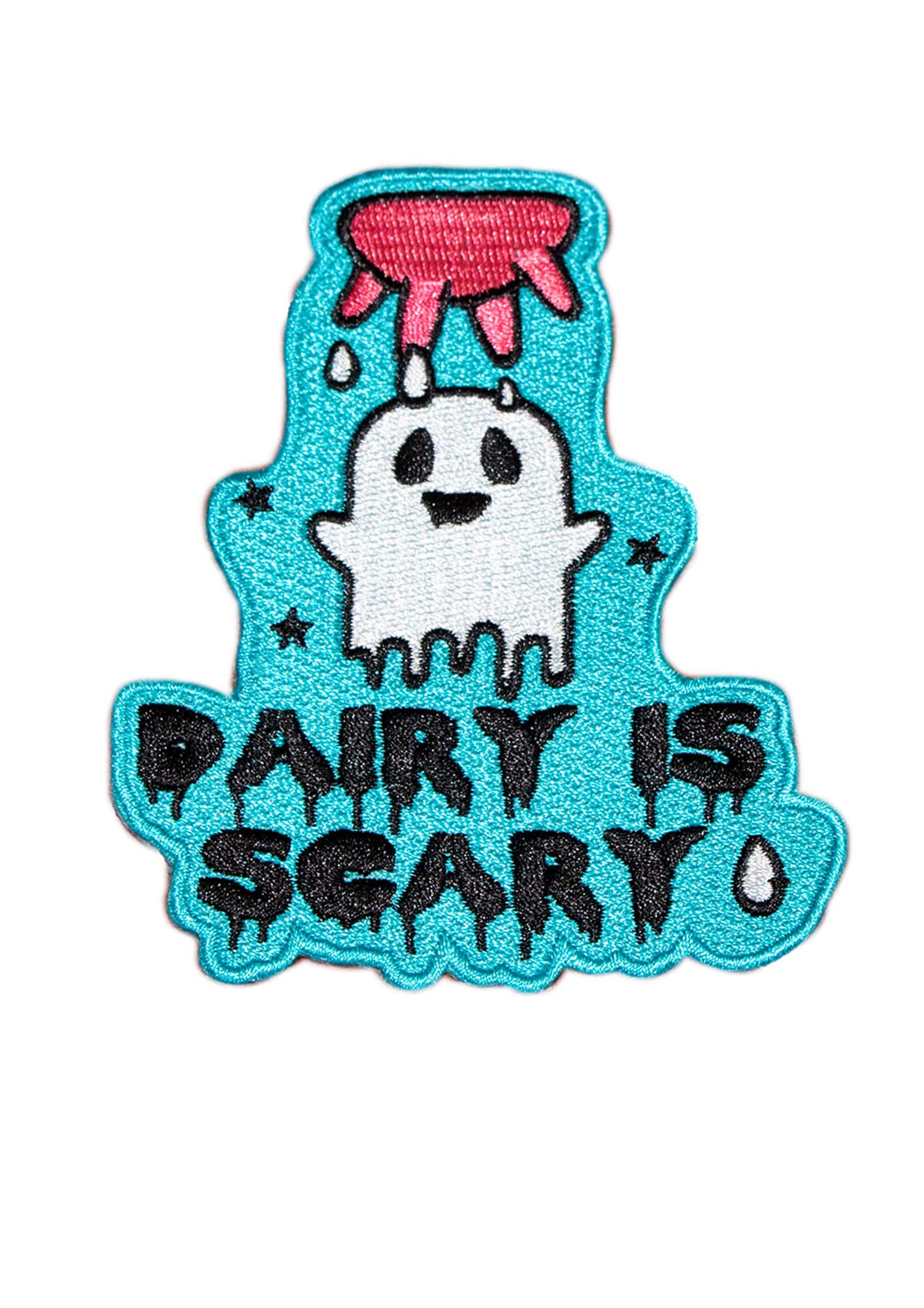 dairy is scary embroidered patch by eco-ethical brand Viva La Vegan