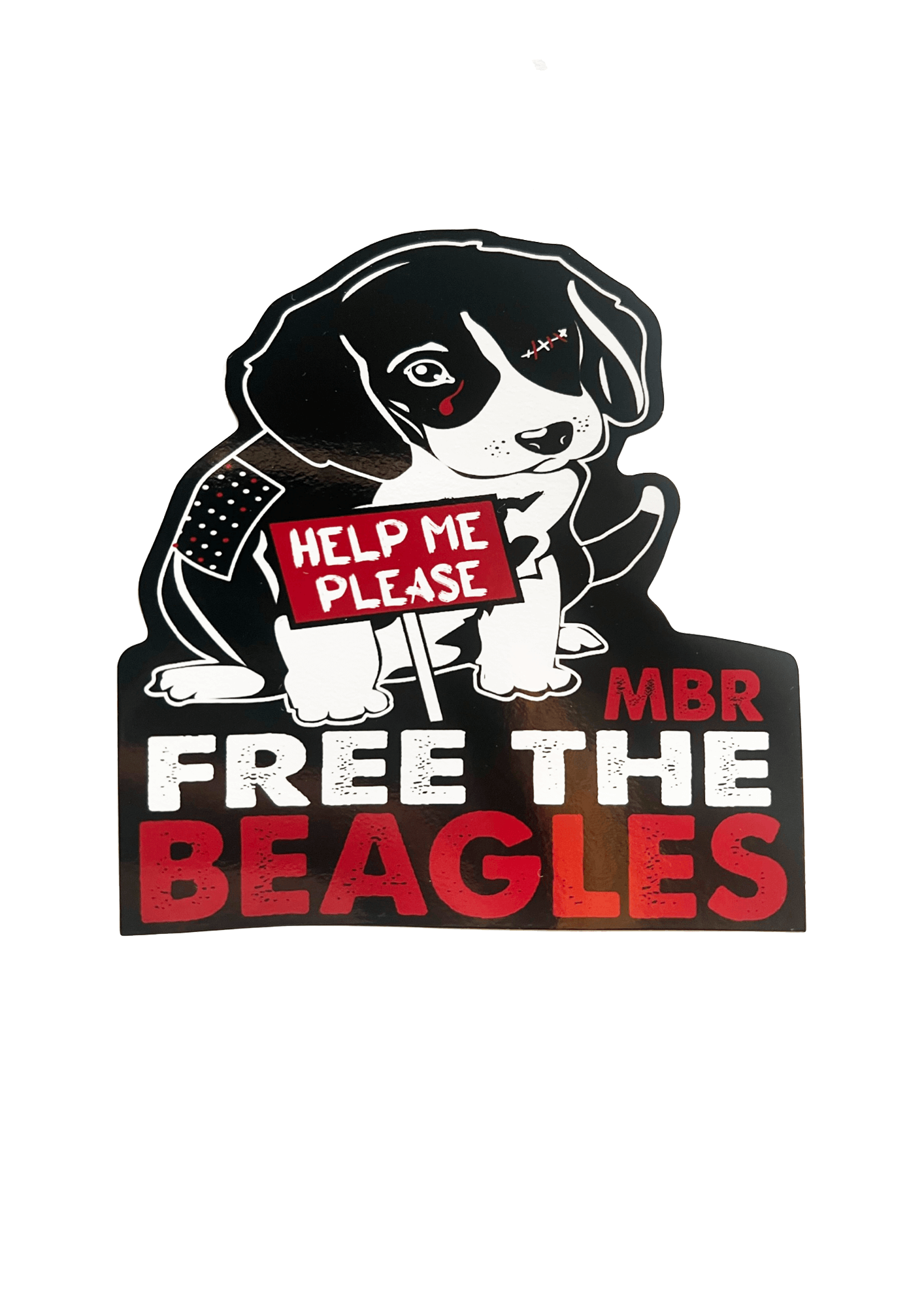 Free the MBR Beagles Sticker. Illustration of a puppy beagle