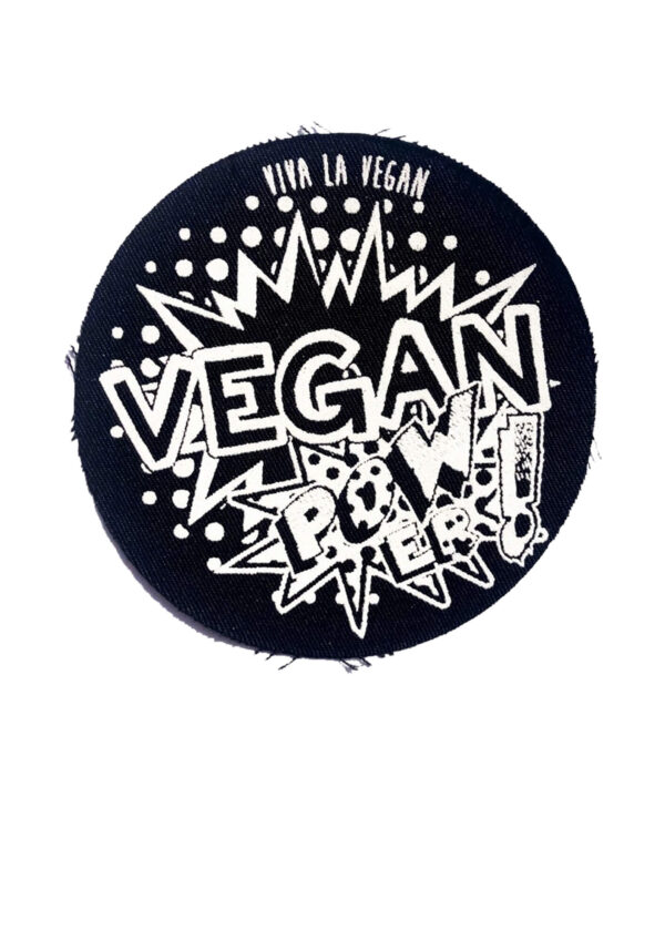 Printed Patch Round - Vegan POWer by eco ethical brand Viva La Vegan