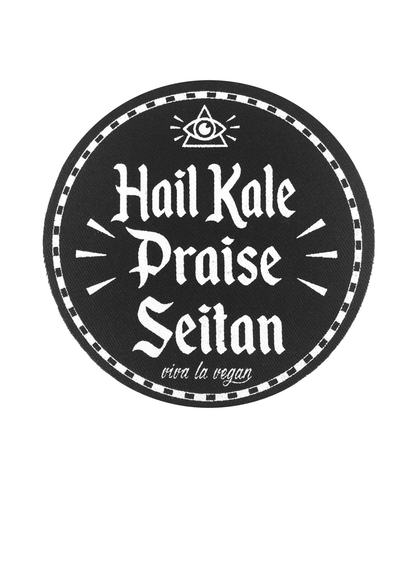 Printed Patch Round - Hail Kale Praise Seitan by eco ethical brand