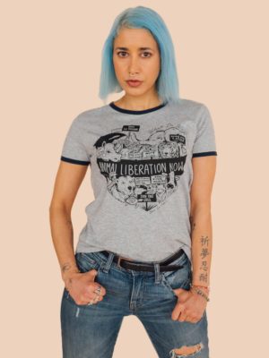 animal liberation grey tshirt front