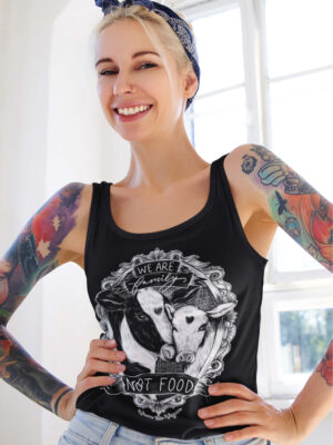 Family Not Food organic cotton vest by eco-ethical brand Viva La Vegan