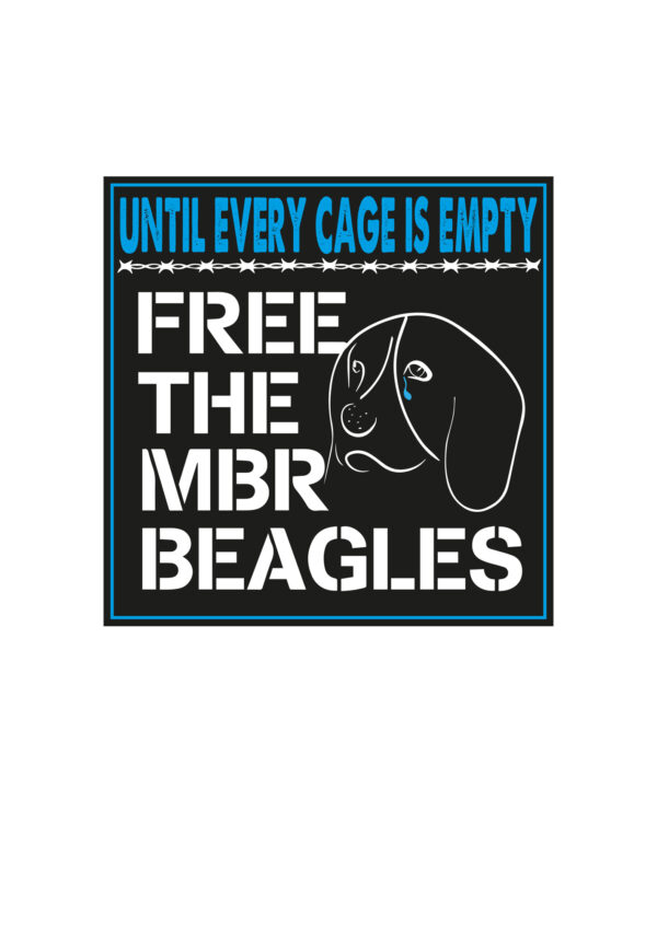 Free The MBR Beagles. Until Every Cage Is Open Vinyl Sticker