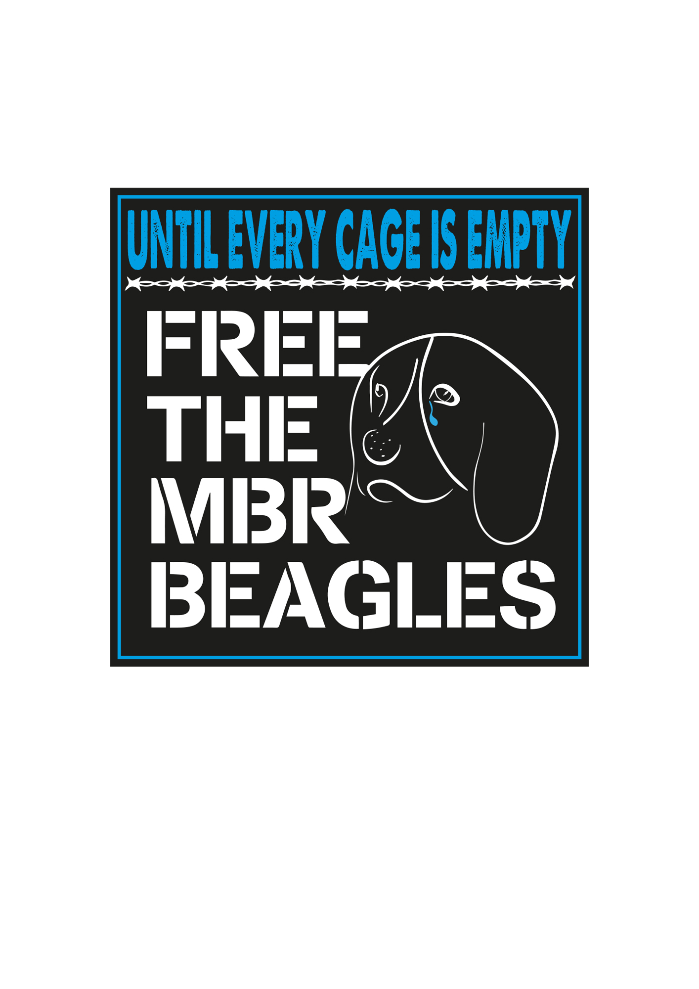 Free The MBR Beagles. Until Every Cage Is Open Vinyl Sticker